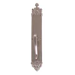 Brass Accents [A04-P5641-SGR-619] Solid Brass Door Pull Plate - Gothic w/ S-Grip Pull - Satin Nickel Finish - 3 3/8&quot; W x 23 3/4&quot; L