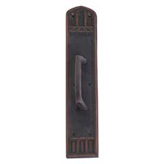 Brass Accents [A04-P5841-MSS-613VB] Solid Brass Door Pull Plate - Oxford w/ Mission Pull - Venetian Bronze Finish - 3 3/8&quot; W x 18&quot; L