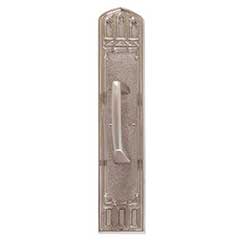 Brass Accents [A04-P5841-MSS-619] Solid Brass Door Pull Plate - Oxford w/ Mission Pull - Satin Nickel Finish - 3 3/8&quot; W x 18&quot; L