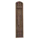 Brass Accents [A04-P5841-RV5-486] Solid Brass Door Pull Plate - Oxford w/ Small Colonial Revival Pull - Aged Brass Finish - 3 3/8" W x 18" L
