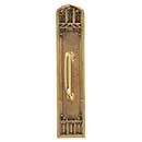 Brass Accents [A04-P5841-RV5-610] Solid Brass Door Pull Plate - Oxford w/ Small Colonial Revival Pull - Highlighted Brass Finish - 3 3/8" W x 18" L