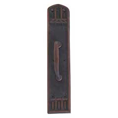 Brass Accents [A04-P5841-RV5-613VB] Solid Brass Door Pull Plate - Oxford w/ Small Colonial Revival Pull - Venetian Bronze Finish - 3 3/8&quot; W x 18&quot; L