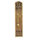 Brass Accents [A04-P5841-TRD-610] Solid Brass Door Pull Plate - Oxford w/ Traditional Pull - Highlighted Brass Finish - 3 3/8" W x 18" L