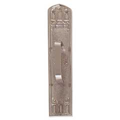 Brass Accents [A04-P5841-TRD-619] Solid Brass Door Pull Plate - Oxford w/ Traditional Pull - Satin Nickel Finish - 3 3/8&quot; W x 18&quot; L