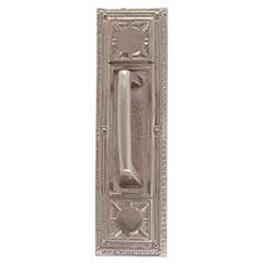 Brass Accents [A04-P7201-MSS-619] Solid Brass Door Pull Plate - Nantucket w/ Mission Pull - Satin NIckel Finish - 3 3/4&quot; W x 13 7/8&quot; L