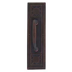 Brass Accents [A04-P7201-RV5-613VB] Solid Brass Door Pull Plate - Nantucket w/ Small Colonial Revival Pull - Venetian Bronze Finish - 3 3/4&quot; W x 13 7/8&quot; L