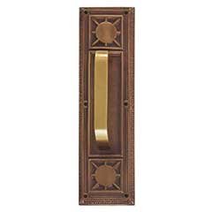 Brass Accents [A04-P7201-TRD-486] Solid Brass Door Pull Plate - Nantucket w/ Traditional Pull - Aged Brass Finish - 3 3/4&quot; W x 13 7/8&quot; L
