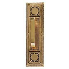 Brass Accents [A04-P7201-TRD-610] Solid Brass Door Pull Plate - Nantucket w/ Traditional Pull - Highlighted Brass Finish - 3 3/4&quot; W x 13 7/8&quot; L
