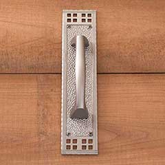 Brass Accents [A05-P5351-619] Solid Brass Door Pull Plate - Arts &amp; Crafts - Satin Nickel Finish - 2 7/8&quot; W x 11 1/4&quot; L