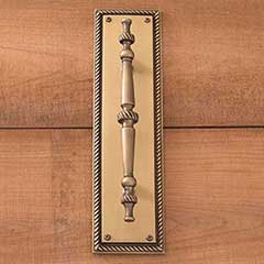 Brass Accents [A06-P0241-609] Solid Brass Door Pull Plate - Academy - Antique Brass Finish - 2 1/8&quot; W x 12&quot; L