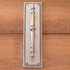 Brass Accents [A06-P0241-619] Solid Brass Door Pull Plate - Academy - Satin Nickel Finish - 2 1/8&quot; W x 12&quot; L