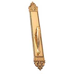 Brass Accents [A04-P6601-605] Solid Brass Door Pull Plate - L&#39;Enfant - Polished Brass Finish - 3&quot; W x 23 3/8&quot; L