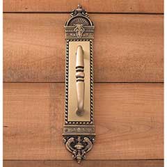 Brass Accents [A04-P8601-609] Solid Brass Door Pull Plate - L&#39;Enfant - Antique Brass Finish - 3&quot; W x 13 1/2&quot; L