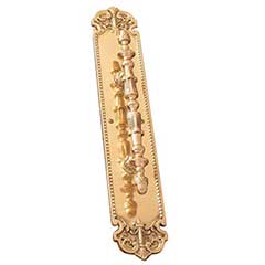 Brass Accents [A04-P3221-605] Solid Brass Door Pull Plate - Fleur de Lis - Polished Brass Finish - 3&quot; W x 18&quot; L