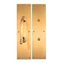 Brass Accents [A02-P7402-606] Solid Brass Door Pull & Push Plate Set - Antimicrobial - Satin Brass Finish - 4" W x 16" L
