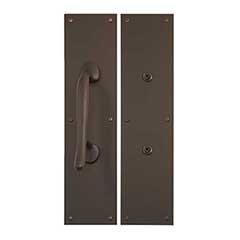 Brass Accents [A02-P7402-613PC] Solid Brass Door Pull &amp; Push Plate Set - Oil Rubbed Bronze Finish - 4&quot; W x 16&quot; L
