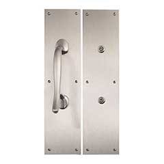 Brass Accents [A02-P7402-619] Solid Brass Door Pull &amp; Push Plate Set - Satin Nickel Finish - 4&quot; W x 16&quot; L
