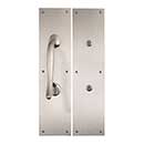 Brass Accents [A02-P7402-619] Solid Brass Door Pull & Push Plate Set - Satin Nickel Finish - 4" W x 16" L