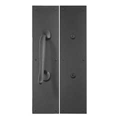 Brass Accents [A02-P7402-622] Solid Brass Door Pull &amp; Push Plate Set - Weathered Black Finish - 4&quot; W x 16&quot; L