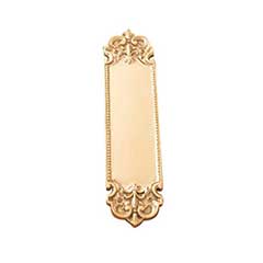 Brass Accents [A04-P3240-605] Solid Brass Door Push Plate - Fleur de Lis - Polished Brass Finish - 3&quot; W x 12 3/4&quot; L