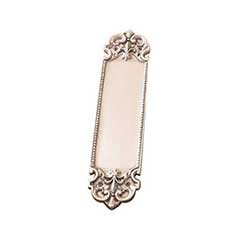 Brass Accents [A04-P3240-619] Solid Brass Door Push Plate - Fleur de Lis - Satin Nickel Finish - 3&quot; W x 12 3/4&quot; L