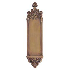 Brass Accents [A04-P5600-486] Solid Brass Door Push Plate - Gothic - Aged Brass Finish - 3 3/8&quot; W x 16&quot; L