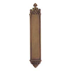 Brass Accents [A04-P5640-486] Solid Brass Door Push Plate - Gothic - Aged Brass Finish - 3 3/8&quot; W x 23 3/4&quot; L 