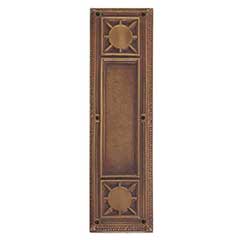 Brass Accents [A04-P7200-486] Solid Brass Door Push Plate - Nantucket - Aged Brass Finish - 3 3/4&quot; W x 13 7/8&quot; L