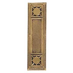 Brass Accents [A04-P7200-610] Solid Brass Door Push Plate - Nantucket - Highlighted Brass Finish - 3 3/4&quot; W x 13 7/8&quot; L