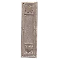 Brass Accents [A04-P7200-619] Solid Brass Door Push Plate - Nantucket - Satin Nickel Finish - 3 3/4&quot; W x 13 7/8&quot; L