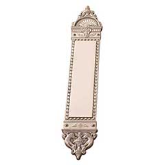 Brass Accents [A04-P8600-619] Solid Brass Door Push Plate - L&#39;Enfant - Satin Nickel Finish - 3&quot; W x 16 1/2&quot; L