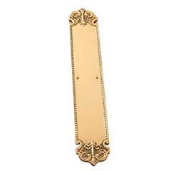 Brass Accents [A04-P3220-605] Solid Brass Door Push Plate - Fleur de Lis - Polished Brass Finish - 3&quot; W x 18&quot; L