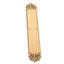 Brass Accents [A04-P3220-605] Solid Brass Door Push Plate - Fleur de Lis - Polished Brass Finish - 3" W x 18" L