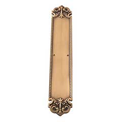 Brass Accents [A04-P3220-609] Solid Brass Door Push Plate - Fleur de Lis - Antique Brass Finish - 3&quot; W x 18&quot; L