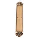 Brass Accents [A04-P3220-609] Solid Brass Door Push Plate - Fleur de Lis - Antique Brass Finish - 3" W x 18" L