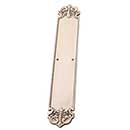 Brass Accents [A04-P3220-619] Solid Brass Door Push Plate - Fleur de Lis - Satin Nickel Finish - 3" W x 18" L