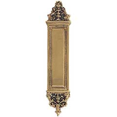 Brass Accents [A04-P5230-610] Solid Brass Door Push Plate - Apollo - Highlighted Brass Finish - 3 5/8&quot; W x 18&quot; L
