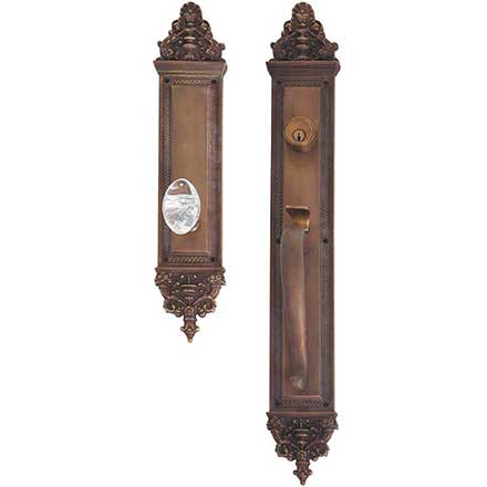 Brass Accents [D04-H524] Solid Brass Door Tubular Entry Set - Apollo Series - Single Cylinder - 3 5/8&quot; x 25 1/2&quot; Plate