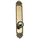 Brass Accents [D04-K322] Solid Brass Door Privacy Set - Fleur de Lis Series - 3&quot; x 18&quot; Plate