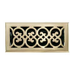 Brass Accents [A03-R4410-605] Cast Brass Decorative Floor Register Vent Cover - Scroll - Polished Brass Finish - 4&quot; x 10&quot;