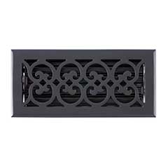 Brass Accents [A03-R4410-622] Cast Brass Decorative Floor Register Vent Cover - Scroll - Weathered Black Finish - 4&quot; x 10&quot;