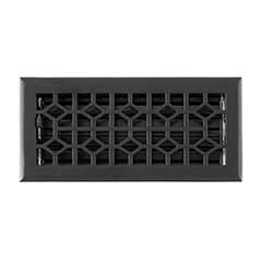Brass Accents [A03-R2410-622] Cast Brass Decorative Floor Register Vent Cover - Classic - Weathered Black Finish - 4&quot; x 10&quot;