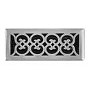 Brass Accents [A03-R4412-619] Cast Brass Decorative Floor Register Vent Cover - Scroll - Satin NIckel Finish - 4&quot; x 12&quot;