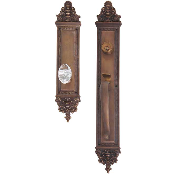 Brass Accents [D04H524] Solid Brass Door Tubular Entry Set Apollo Series Double Cylinder