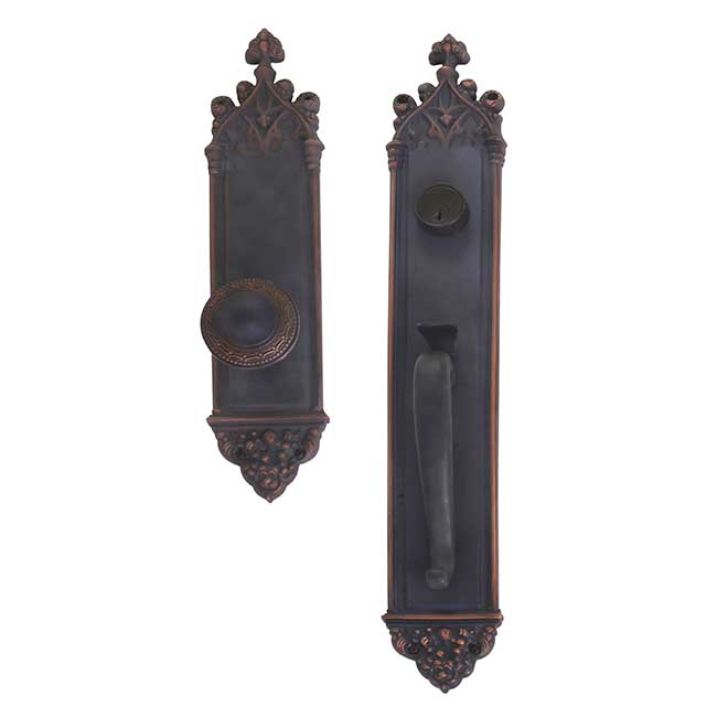 Brass Accents [D04H564] Solid Brass Door Tubular Entry Set Gothic Series Single Cylinder