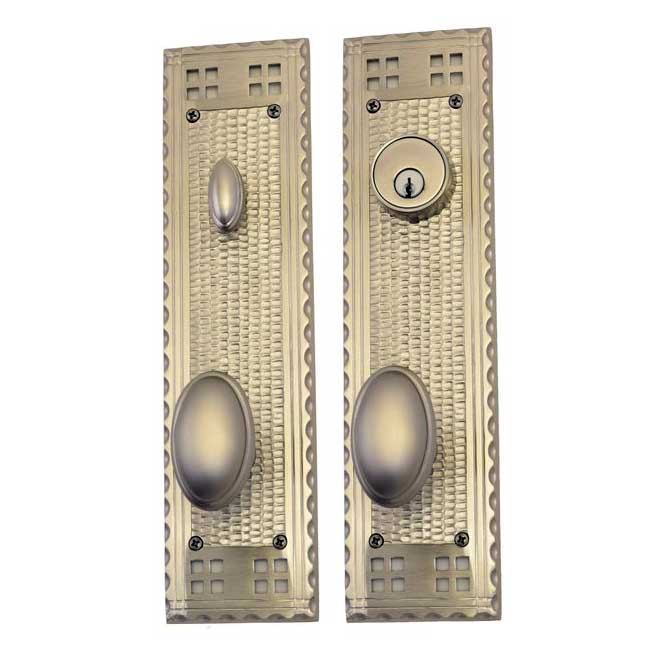 Brass Accents [D05K535] Solid Brass Door Tubular Entry Set Arts & Crafts Series Single