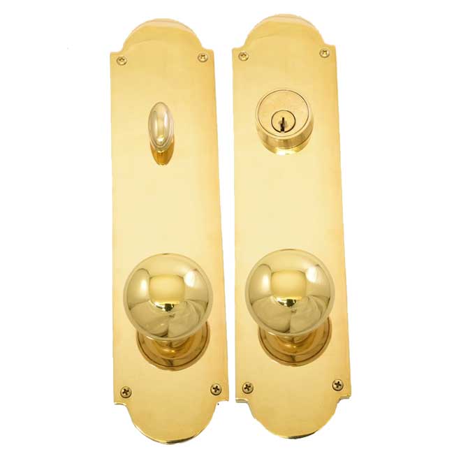 Brass Accents [D07K042] Solid Brass Door Tubular Entry Set Palladian