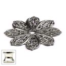 Cal Crystal [24BP-US14] Solid Brass Cabinet Knob Backplate - Flower - Polished Nickel Finish - 1 3/4" Dia.