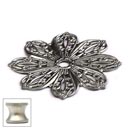 Cal Crystal [24BP-US15] Solid Brass Cabinet Knob Backplate - Flower - Satin Nickel Finish - 1 3/4" Dia.