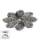 Cal Crystal [24BP-US26] Solid Brass Cabinet Knob Backplate - Flower - Polished Chrome Finish - 1 3/4" Dia.